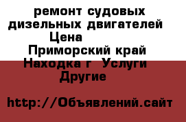 ремонт судовых дизельных двигателей › Цена ­ 1 000 - Приморский край, Находка г. Услуги » Другие   